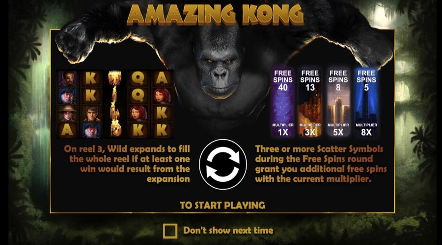 Amazing Kong slot features