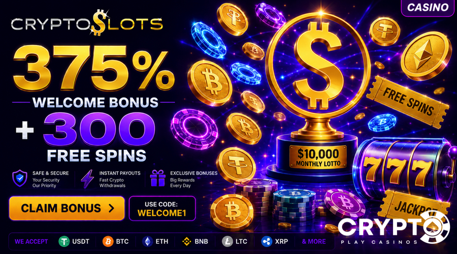 CryptoSlots casino welcome package