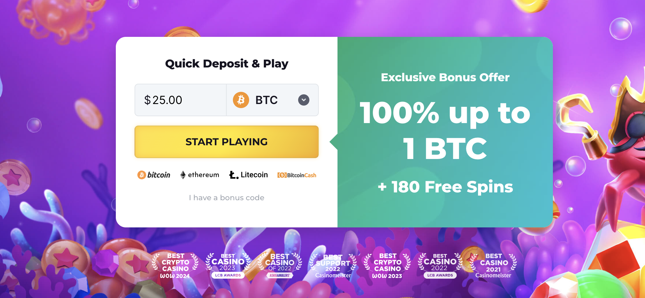 Bitstarz crypto offer