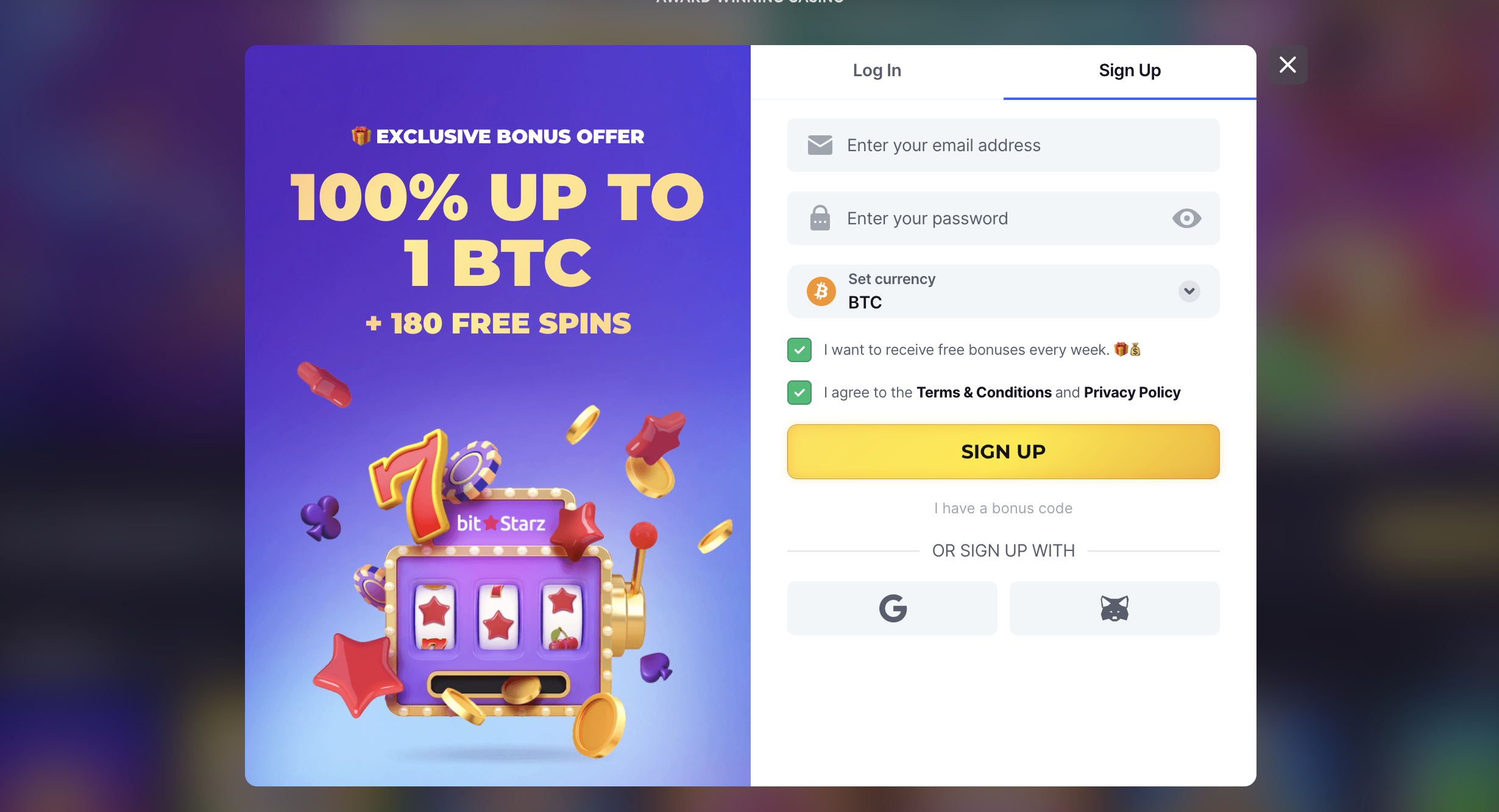 Bitstarz registration offer