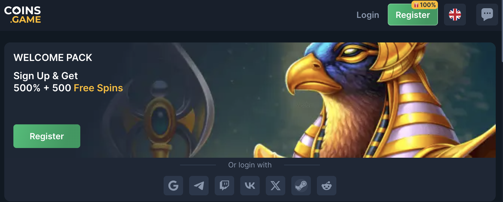 Coins.Game crypto offer