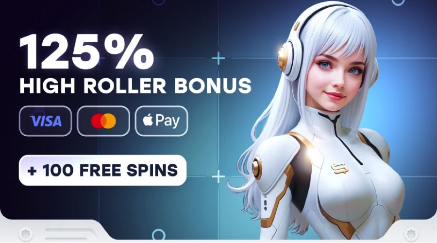 125% High Roller Crypto Bonus + 100 FS