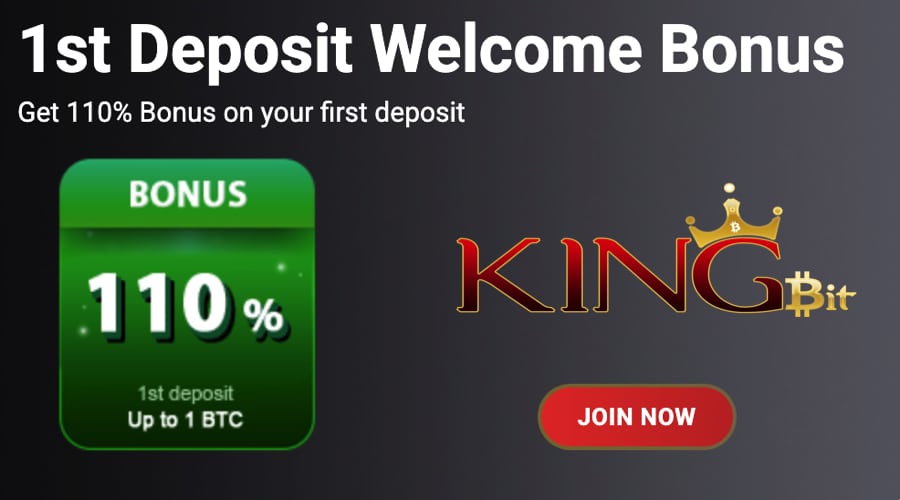 KingBit 1st deposit bonus BTC