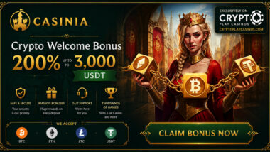 Casinia Casino USDT Bonus