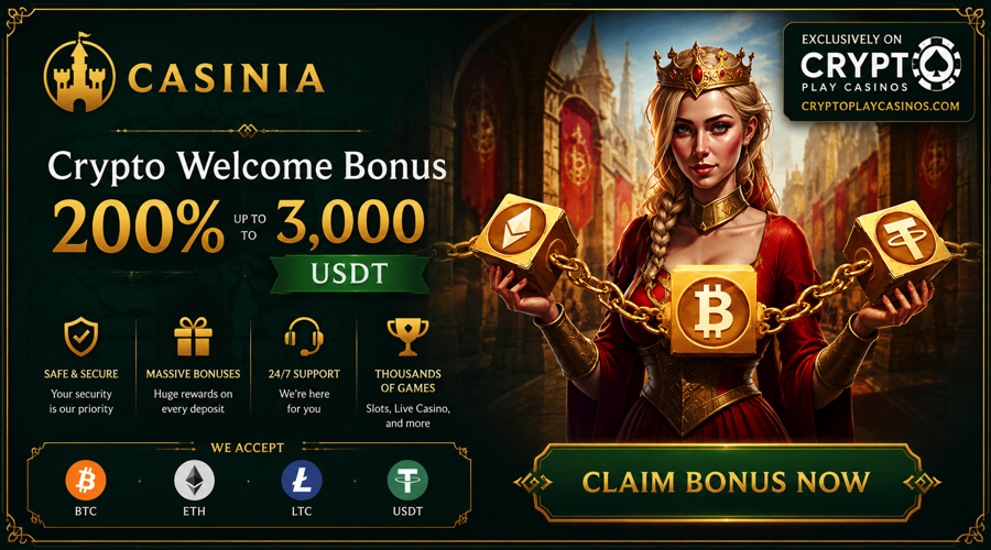 Casinia Casino USDT Bonus