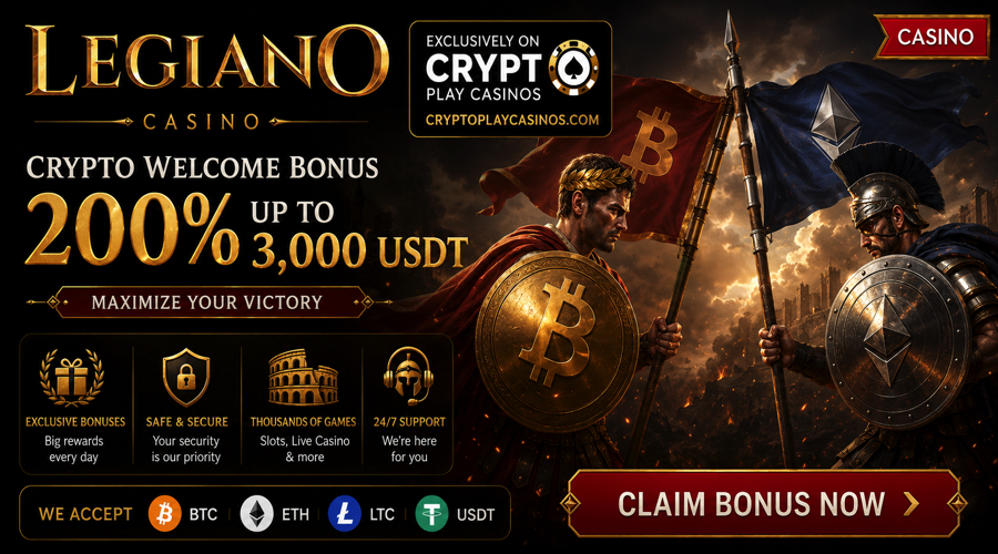 Legiano Casino Crypto Welcome Bonus