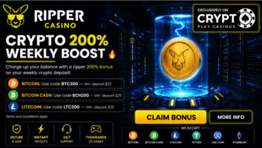 Ripper Casino Crypto Boost Bonus Code