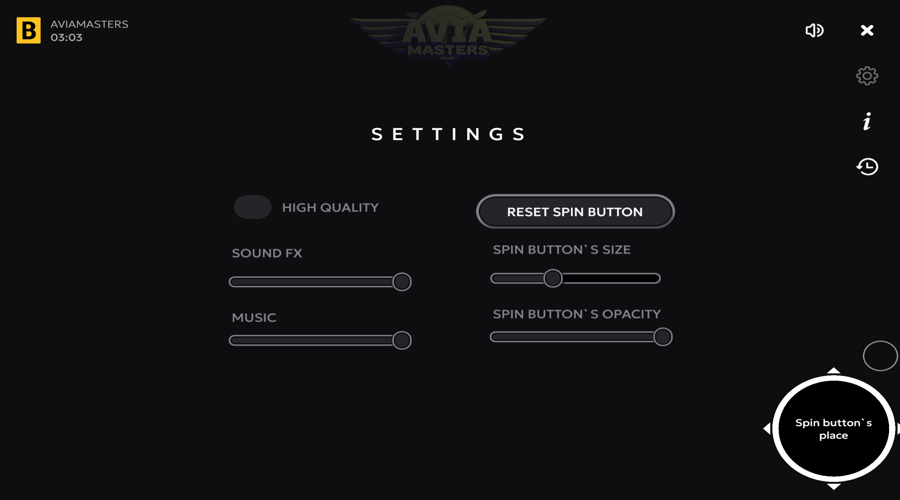Avia Masters settings