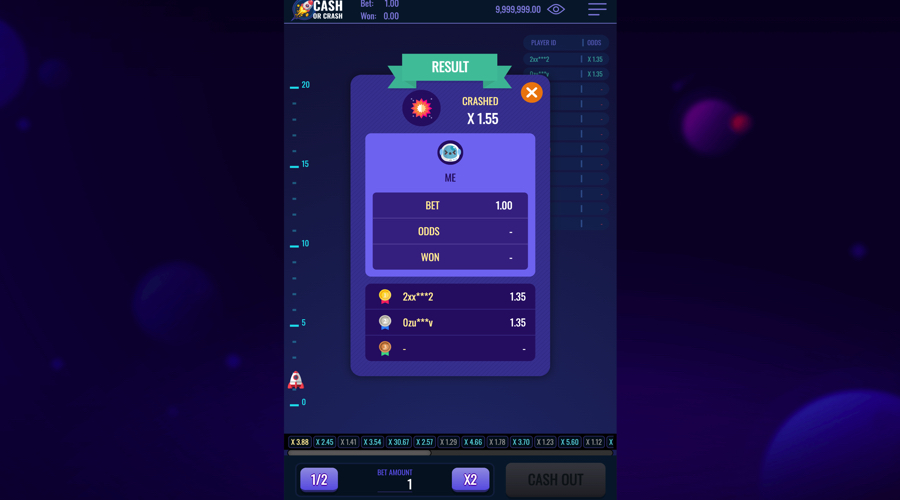 Cash or Crash game info