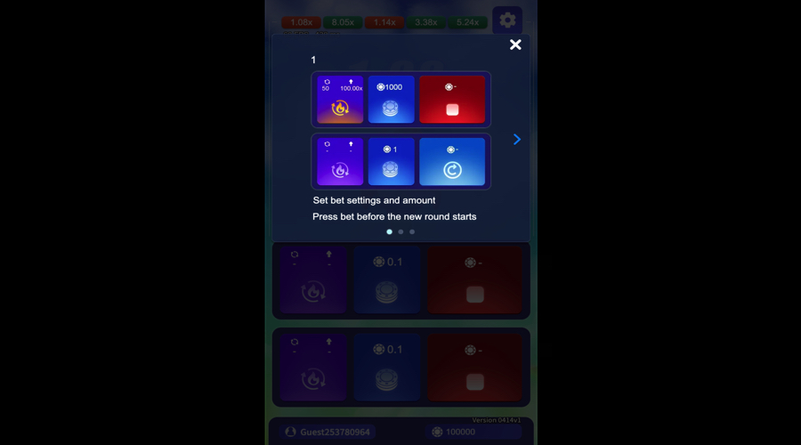 Rocket Crash settings
